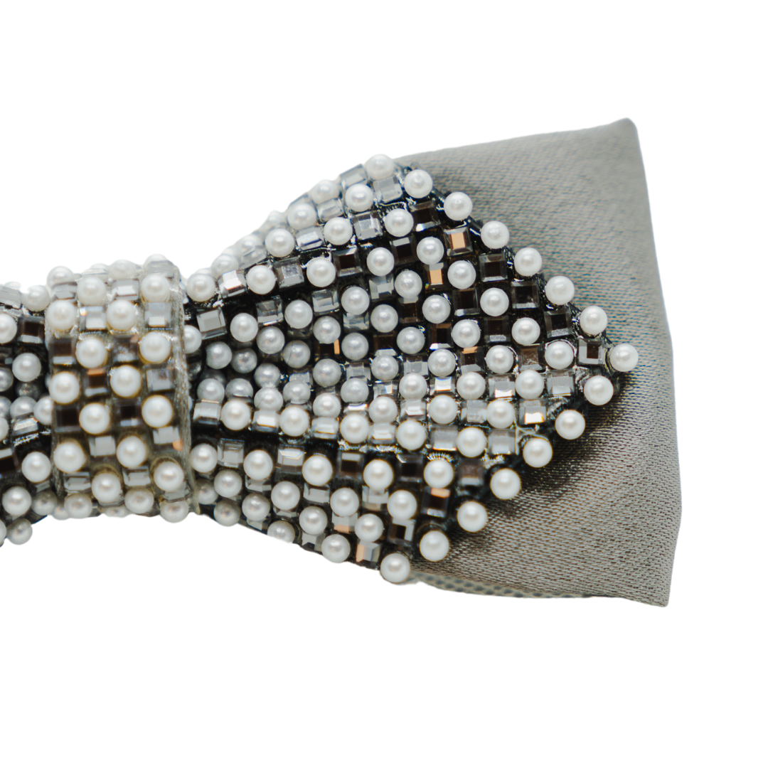 Ranier Bowties Silver and White