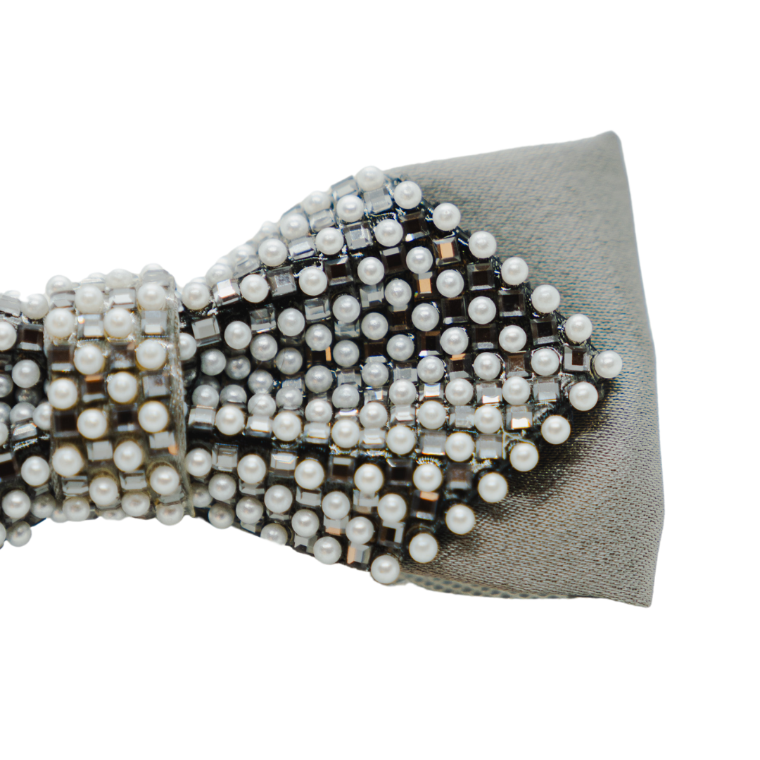 Ranier Bowties Pearls and Gray