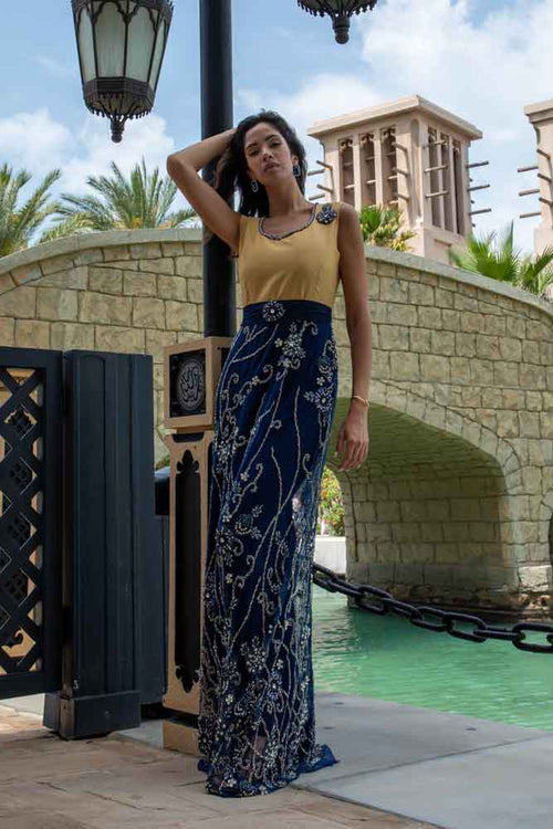 MYSTIC MIRAGE - Elegant Embroidered Maxi Dress