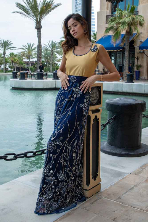 MYSTIC MIRAGE - Elegant Embroidered Maxi Dress