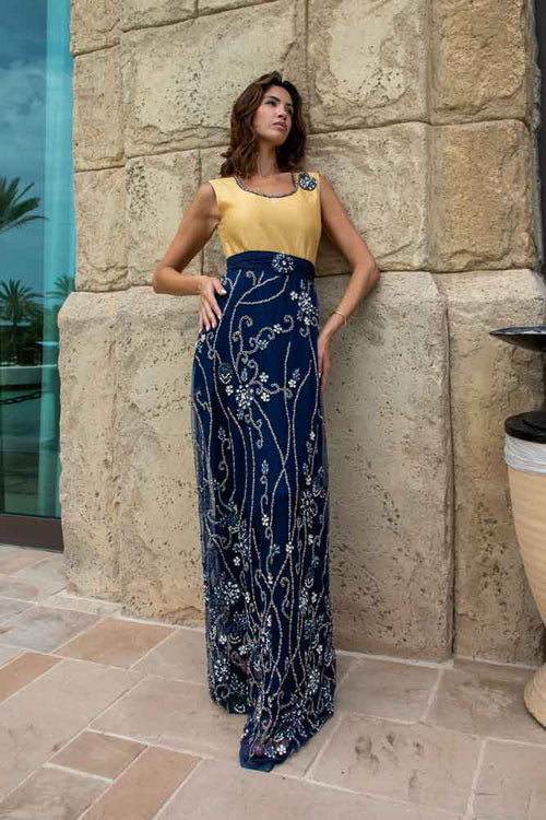 MYSTIC MIRAGE - Elegant Embroidered Maxi Dress