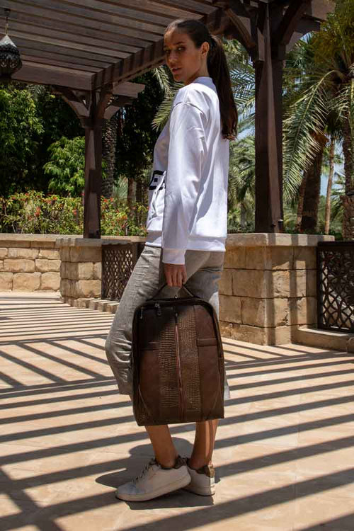 MYSTIC MIRAGE - Brown Luxury Leather Executive Backpack