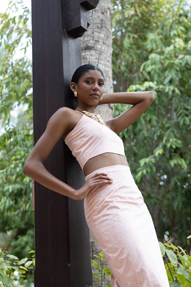 Elegant Pink Two-Piece Dress