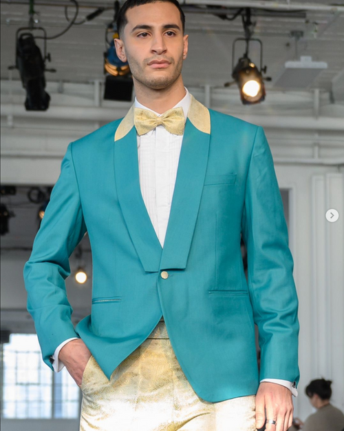 Blue and yellow tuxedo new arrivals